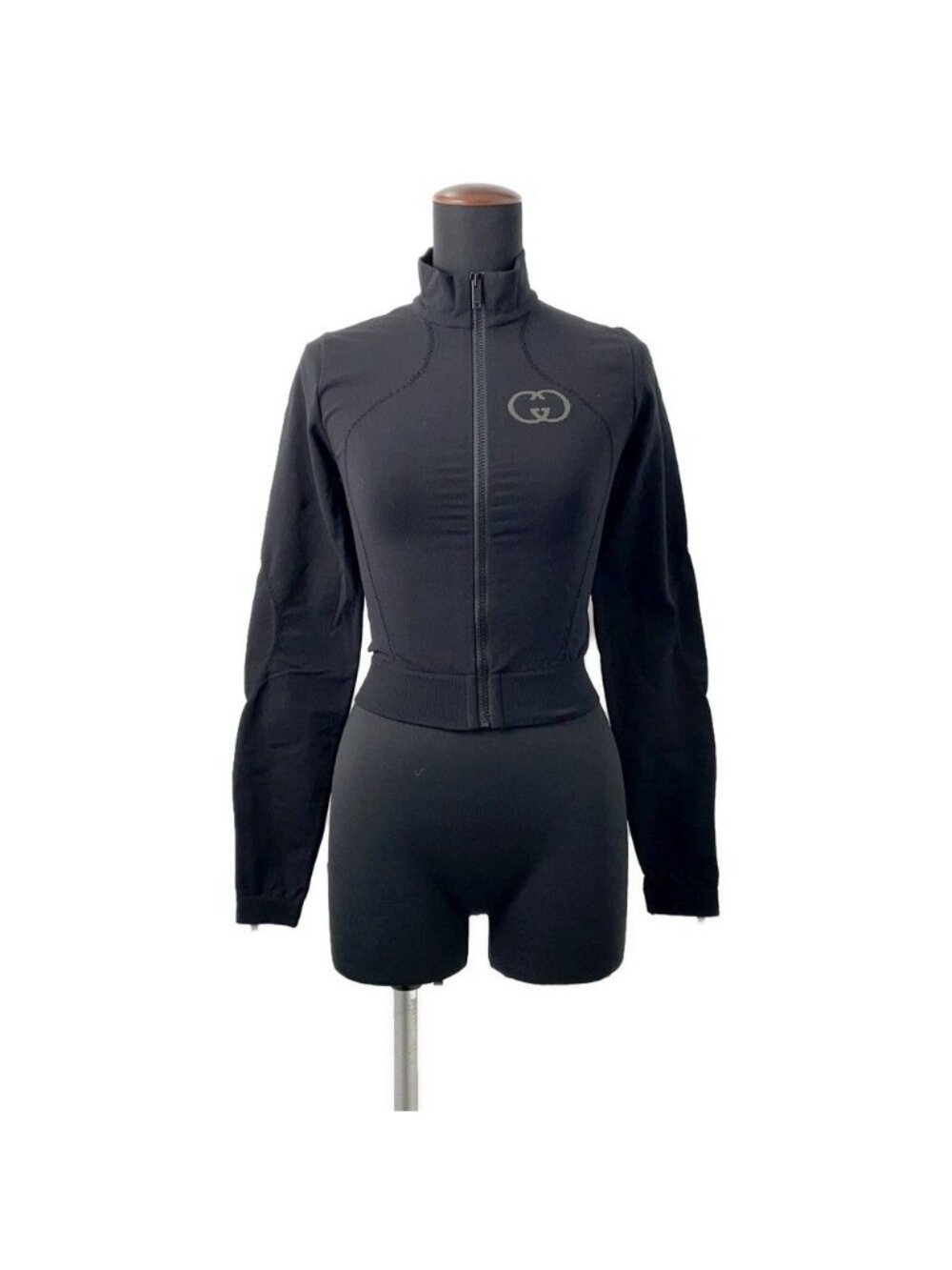 Gucci Jacket Seamless Jersey Zip S Top Black